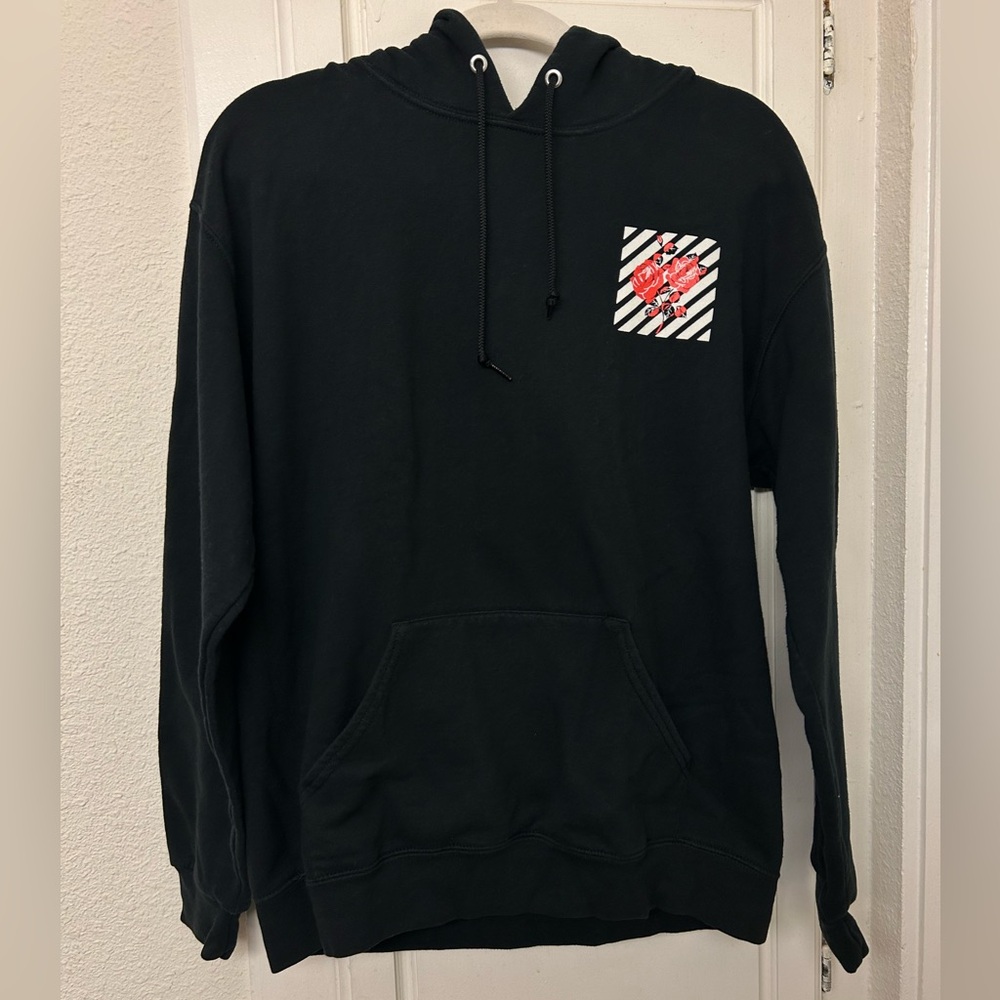 Mens Hoodie Medium Artist Union Roses